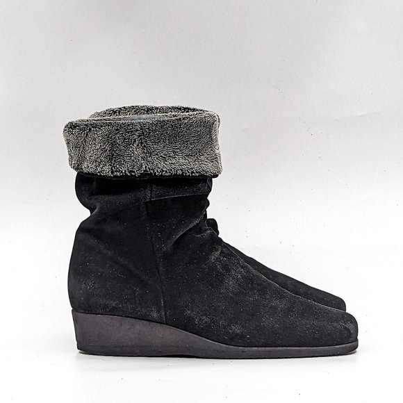 La Canadienne Women Wedge Black Fine Suede Mid Calf boots size 9 - Picture 10 of 11